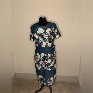 NWT Adrianna Papell navy floral dress size 12